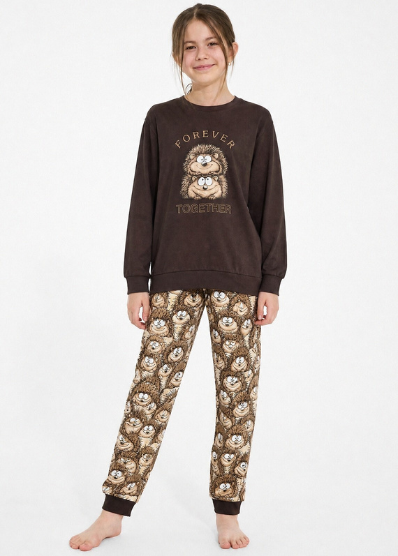 Mädchenpyjama Cornette Snack 594/200, 592/200 – lang, mit Eichhörnchen