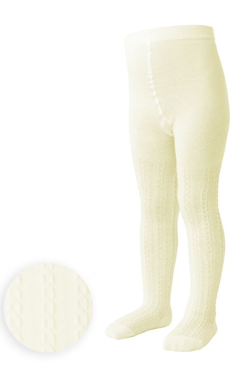 art.071 Geflochtene Mädchenstrumpfhose Steven - ecru