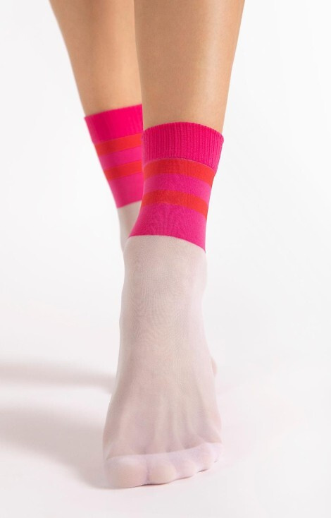 G 1190 Dash Socken 20den Fiore rosa-weiß