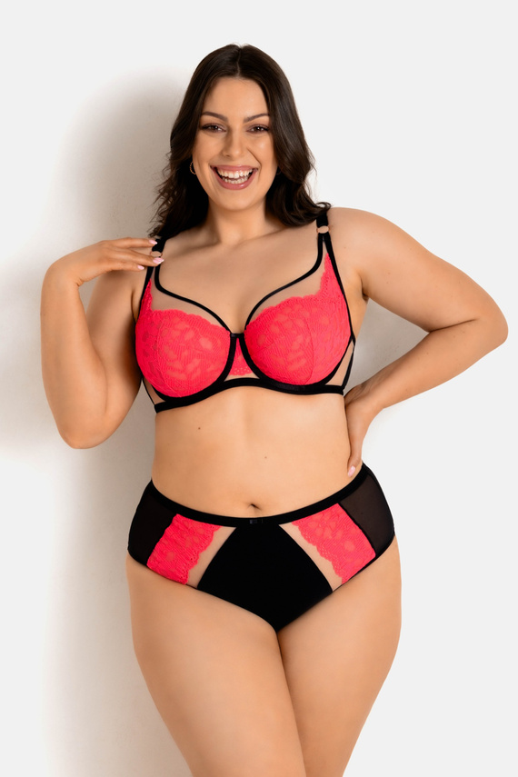 19232 Funny Plunge Milano BH Schwarz-Fluo – tiefer Ausschnitt, sinnlich, elegant