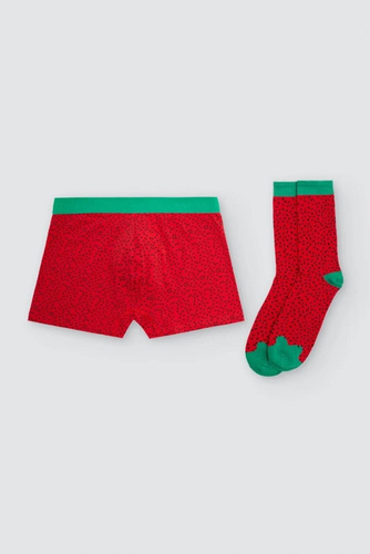 Komplettset 20475 Herren Baumwoll-Boxershorts + Socken Wassermelone Geschenk