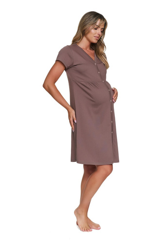 Umstandsbluse Doctor Nap 7547 100% Baumwolle Stillbluse Damen - Mocca
