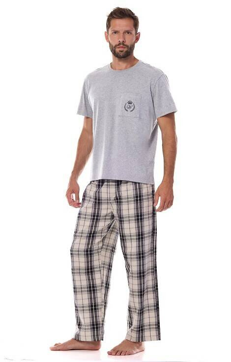 2473 Ben Herren-Flanellpyjama L&L – grau