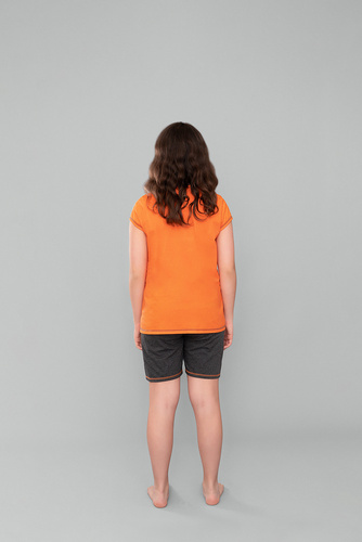 Blonde Mädchen Schlafanzug Italian Fashion - orange/dunkel melange