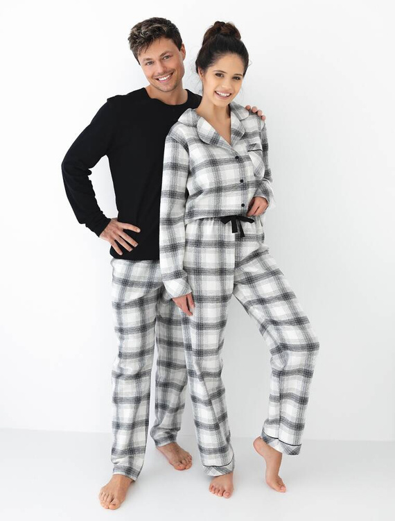 Charles Herrenpyjama Flannel Sensis - schwarz
