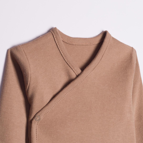 227097 Nicol BENEK Wickelbody 100% Baumwolle Braun Langarm