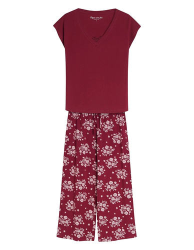 Henderson Greta 45405 Damen-Pyjama 100% Baumwolle Spitze Lange Hose