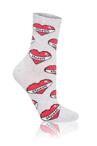 S122D Mama Lange Socken Italienische Mode - grau