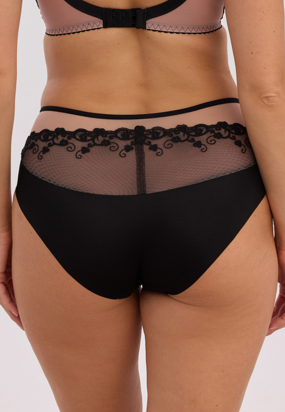 Damen Vollslip Gaia Fatma GFP 1374 – Mokka & Schwarz, klassischer Schnitt, Komfort mit Spitze