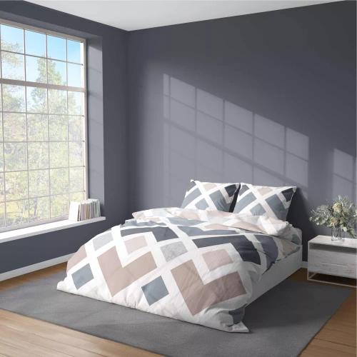 5026 A Detexpol-Geometrie-Mikrofaserbettwäsche blau