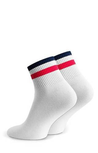 art.054 Steven Sports Gestreifte Herrensocken – 299 weiß