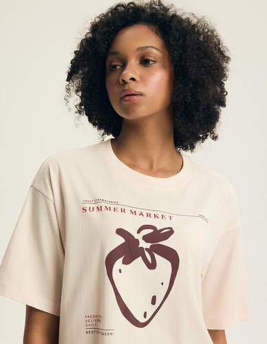 Damenpyjama Henderson Evika 44474 – Baumwolle, Erdbeeren, Shorts