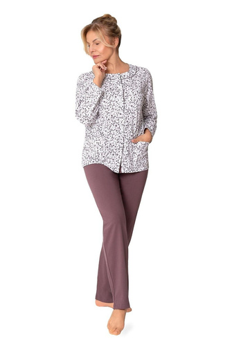 Damen Pyjama Maria III 202 Martel 35– 100% Baumwolle | Zum Knöpfen | Langarm & Lange Hose | Komfort & zeitlose Eleganz