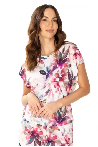 86661 Larisa Seagull Pyjama-Bluse mit Blumendruck