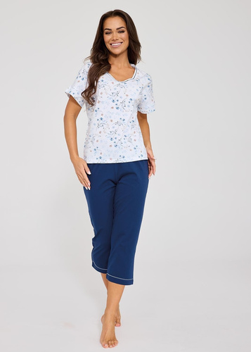 Damenpyjama Cornette Gianna 876/346 aus Baumwolle mit Blumenprint