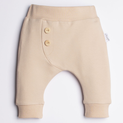 221273 Kiku Nicol beige Baby-Jogginghose mit Knöpfen