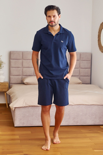 7216 Doctor Nap Herren-Pyjama – Marineblau