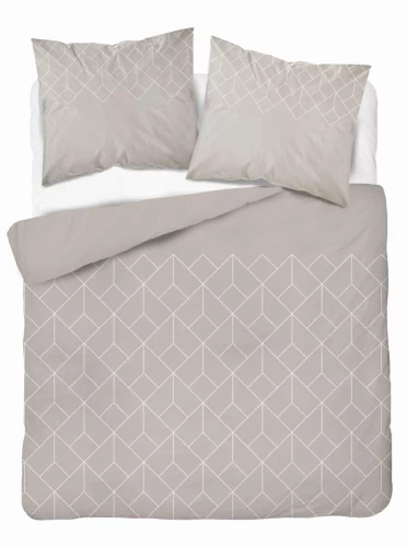 5327 B Geometrische Satinbettwäsche Detexpol beige