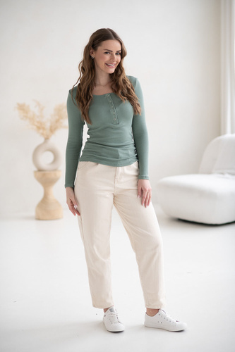 Tummy Milk&Love Umstands- und Stillshirt aus Viskose sage