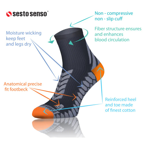 Sportsocken Sesto Senso Graphit Sportsocken