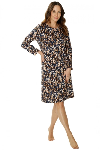 86675 Lucy Seagull Nachthemd, brauner Aufdruck