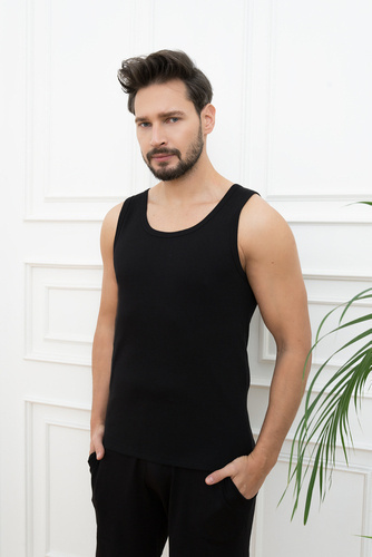 Paco Herrenweste mit breiten Schultern Italian Fashion - schwarz