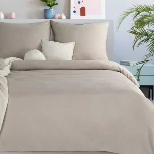 Bettwäsche MI aus Mikrofaser Eurofirany, weich, mit Reißverschluss, 100% Polyester, beige