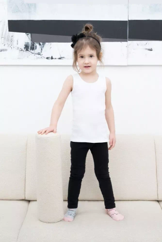 Tosia T-Shirt für Mädchen, breite Schulter Italienische Mode- weiß 