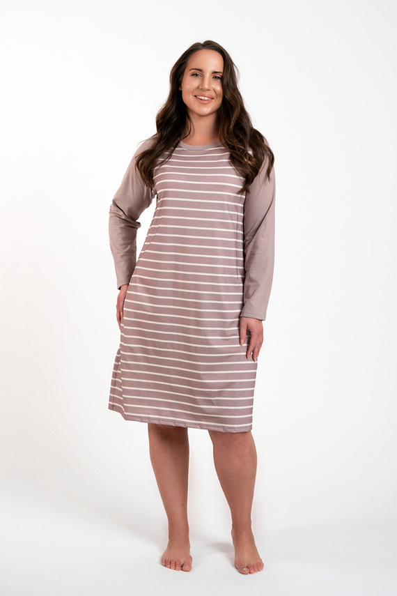 Oda Nachthemd Italian Fashion - Cappuccino Druck