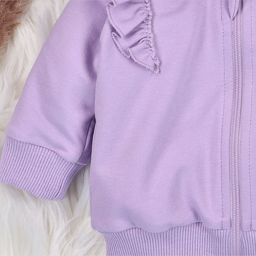 ABN-5488 Underwater World Nini Sweatshirt – Bio-Baumwolle, lila, Reißverschluss, Kapuze