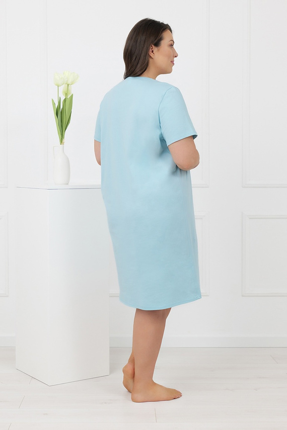 Hemaria Italian Fashion baumwolle Damen Nachthemd Plus Size - Türkis