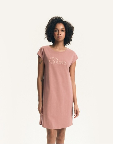 Damen-Nachtkleid 44490 Emela Henderson, 100% Baumwolle, Kurzarm, Rundhalsausschnitt