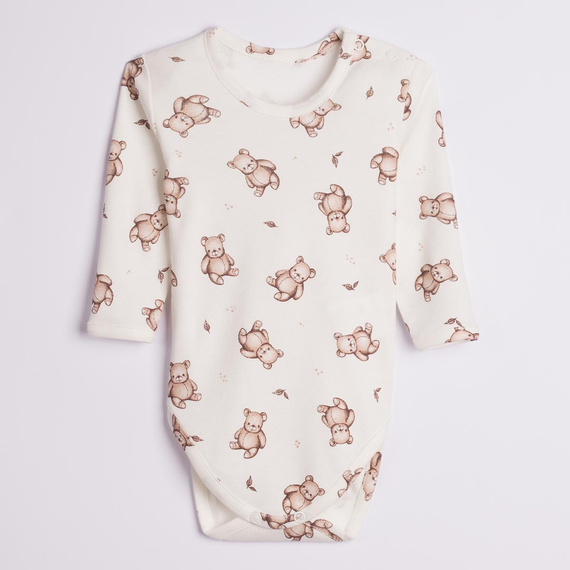 227095 Nicol BENEK Babybody 100% Baumwolle langarm Bären creme