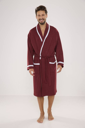 564 Bruno Morgenmantel für Herren De Lafense - kastanienbraun