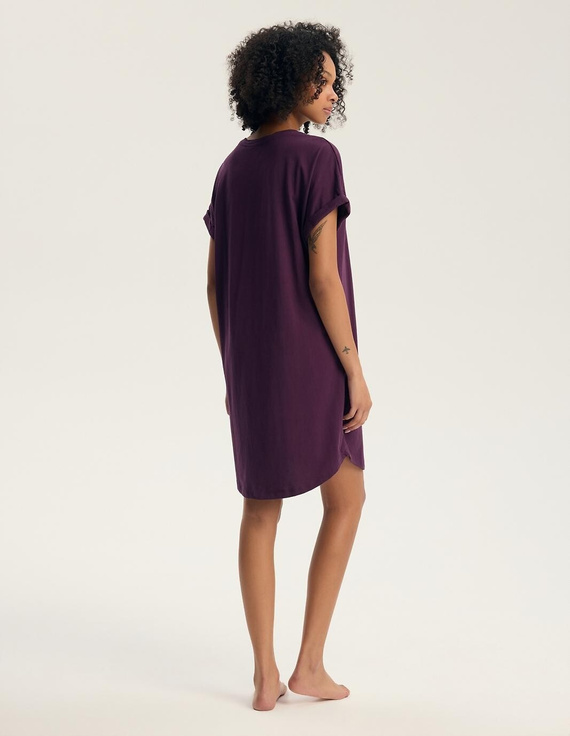 Nachthemd Henderson 45404 Galla Lila 100% Baumwolle Kurzarm