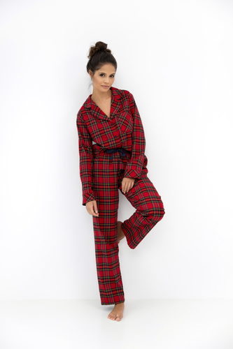 Damenpyjama Dayana Sensis – Flanell, lang, kariert