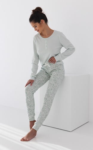 Olive Interlock Damen Schlafanzug Sensis - mint