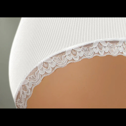 Damen Slip Sesto Senso 6108 Spitze nahtlos elastisch bequem white