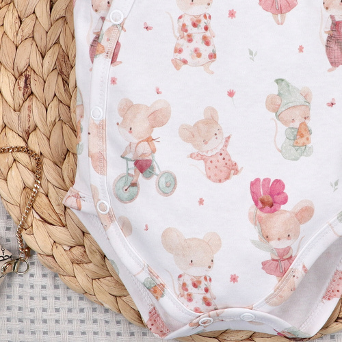 Baby Body Nini Little Mouse Bio-Baumwolle Wickelbody Kurzarm hautfreundlich