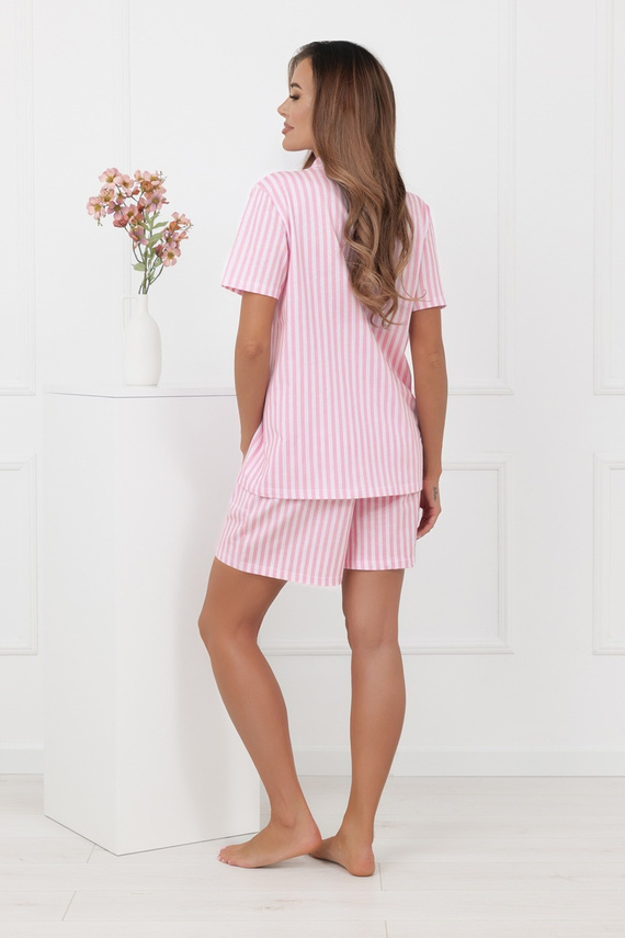 Damen Pyjama Genna Italian Fashion 100% Baumwolle kurzarm Shorts