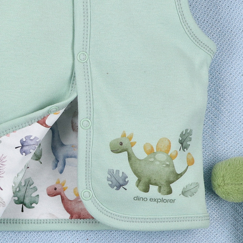 ABN-5575 Dino Explorer Nini Weste – Bio-Baumwolle, bequemer Verschluss