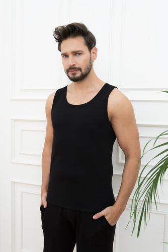 Paco Herrenweste mit breiten Schultern Italian Fashion - schwarz 