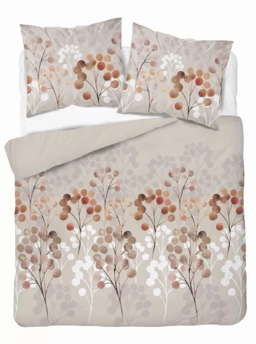 5223 A Satin-Bettwäschezweige mit runden Blättern Detexpol beige