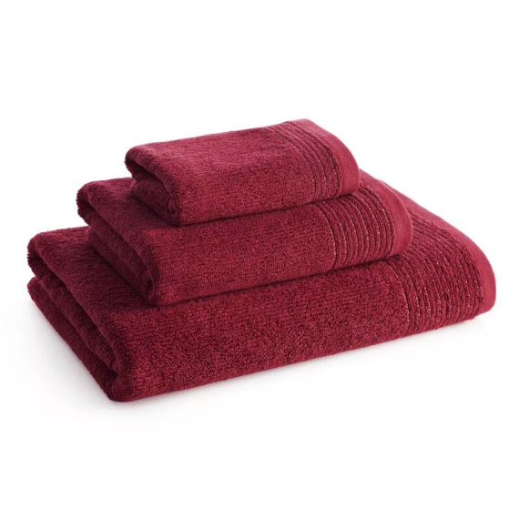 Komplett-Set 3-tlg. Eurofirany Handtücher 500 GSM Baumwolle in Premium-Box, Bordeaux