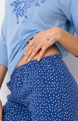 LNS 550 Key Damen-Pyjama – blau