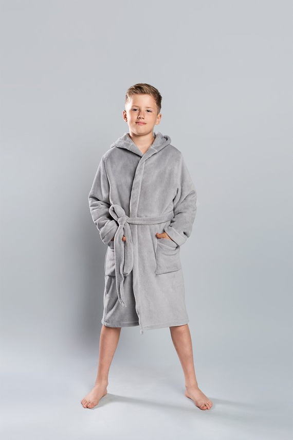 Mimas Jungen Bademantel Italian Fashion- grau 