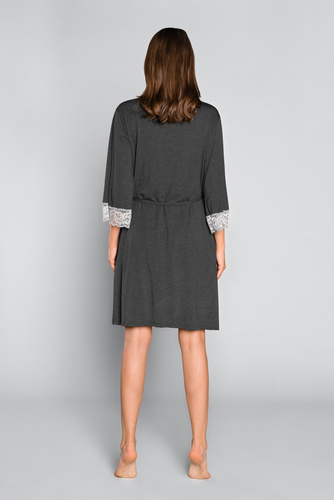 Sonata Damen Morgenmantel Italian Fashion dunkel melange