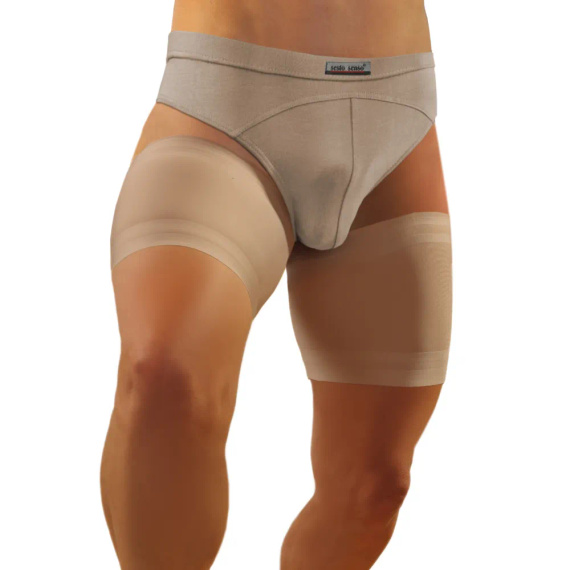 Selbsttragende Herren-Oberschenkelbänder Sesto Senso beige