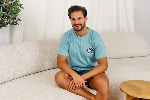 7232 Doctor Nap Herren-Pyjama – Eisblau