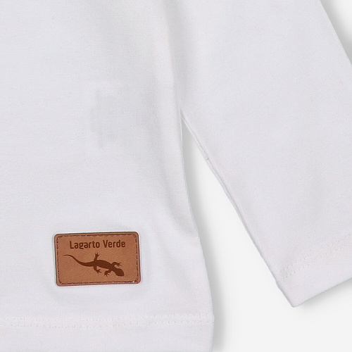 KAR-3008 Mädchen-Langarmbluse Lagarto Verde ecru – modisch, Baumwolle, polnische Produktion